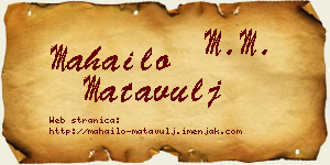 Mahailo Matavulj vizit kartica